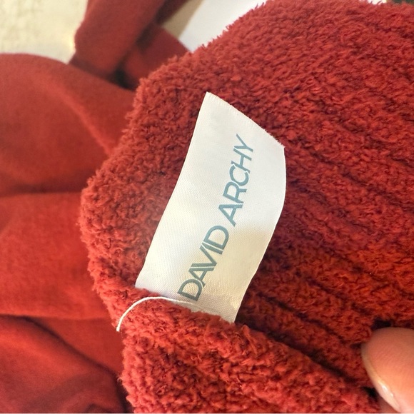 David Archy Fleece Buffalo Check Crew Neck Pajama Set Loungewear with Pockets - Picture 8 of 9